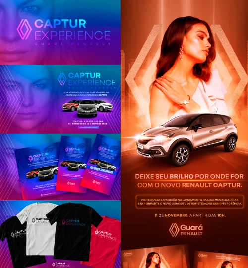 Campanha automóvel para a Guará Renault e a Harley-Davidson