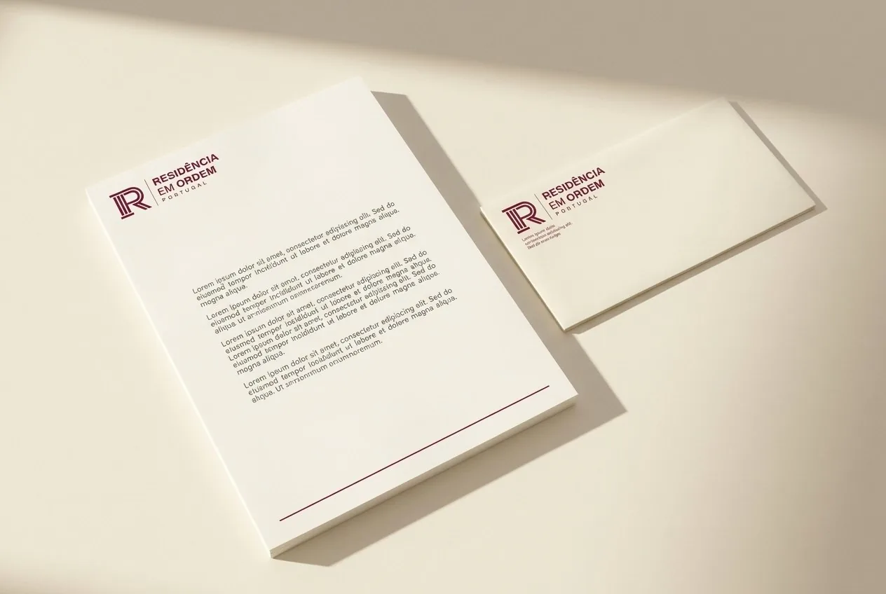 Papel timbrado e envelope